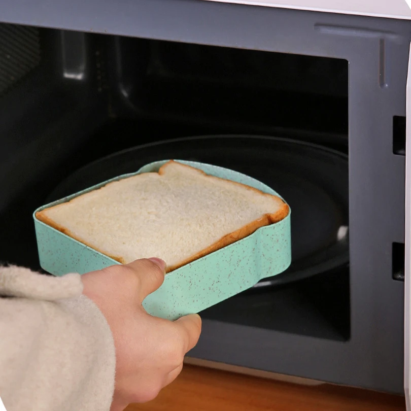 1/4PCS Sandwich Containers Lunch Box Toast Storage Box With Lid Eco-Friendly Lunch Food Container Microwavable Picnic Student