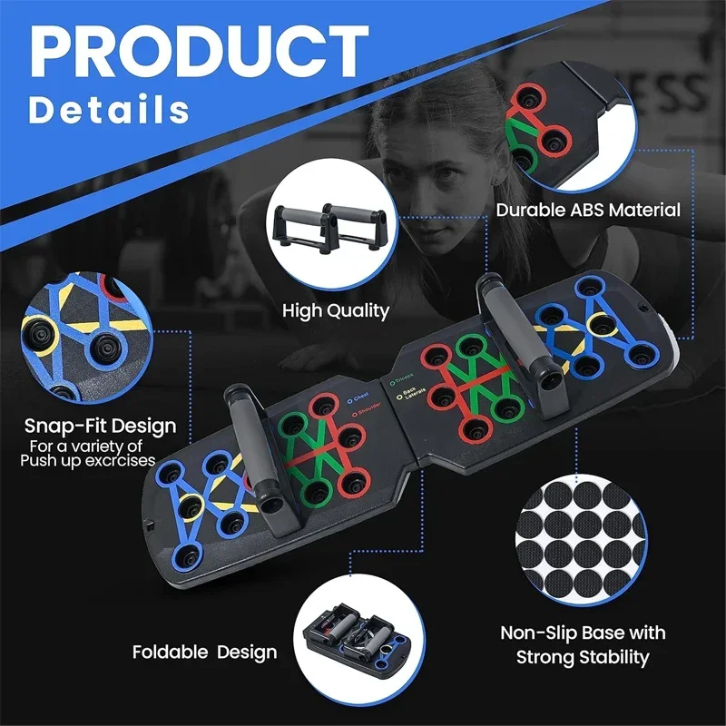 Push Up Rack Board Fitness Equipment Push Up Stand Training Sport Workout Fitness for ABS Abdominal Muscle Building Exercise