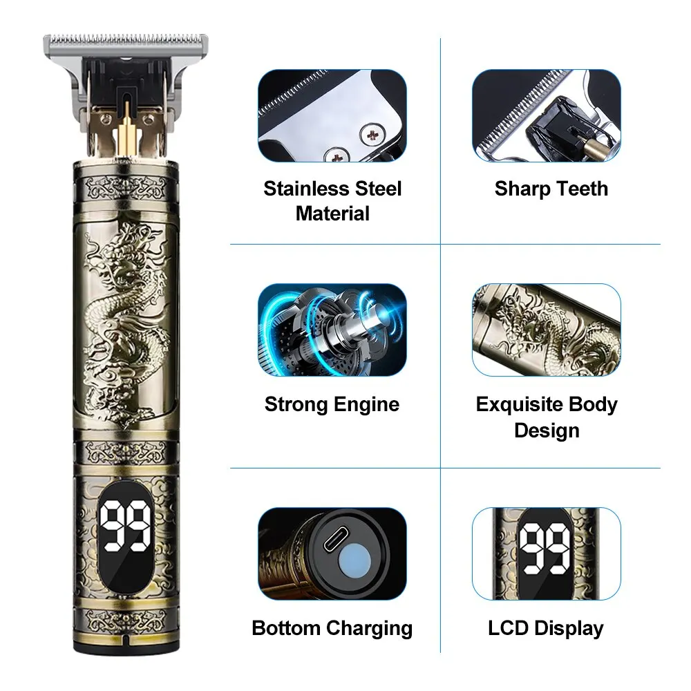 Hair Clipper T9 Hair Clipper Repair Beard Shaving Body Hair Trimmer Clippers Corteiz Electric Machine Men Haircut Machine 0mm Barber Shaver