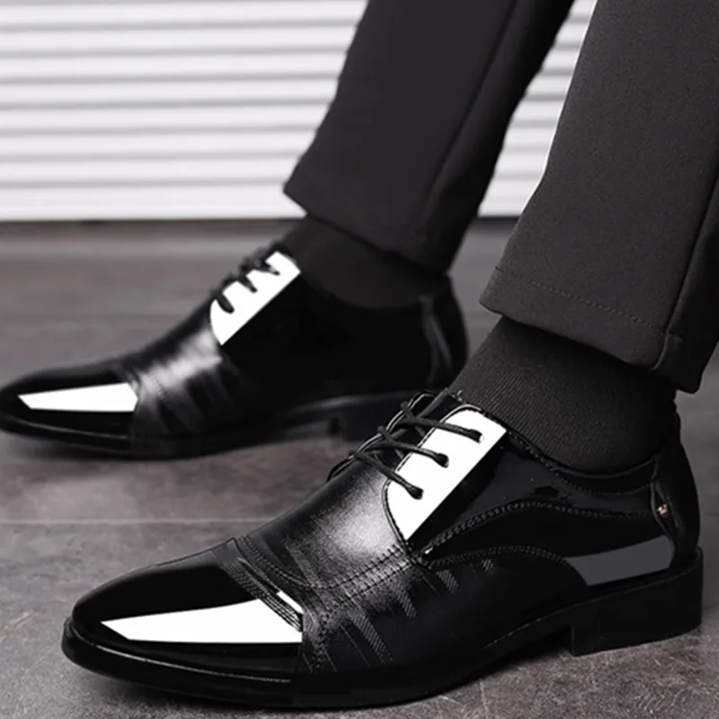 Pointed Toe Men's Casual Leather Shoes 
