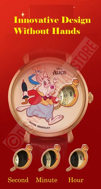 Disney For Woman Watch Alice's Adventures In Wonderland White Rabbit Unisex  Cartoon Quartz Wristwatch Man Pointless Design Lady - AliExpress