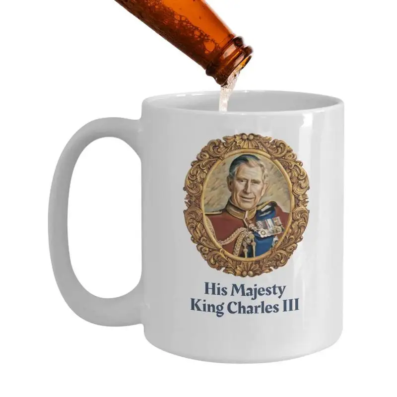 

King Charles III сувениры, кружка, его величество, сувенир, чайная чашка 350 мл, изысканная кружка для чая для дома, офиса, школы, квартиры, отеля