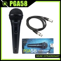 PGA58 PGA 58 Professional Cardioid Dynamic Vocal Microphone XLR Top Quality Metal Wired Handheld With Switch for Singing Karaoke