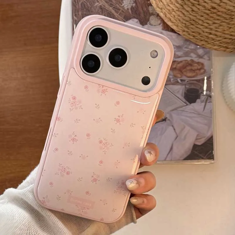 รูปสินค้า เคสโทรศัพท์ลายดอกไม้สีชมพูเกาหลี
