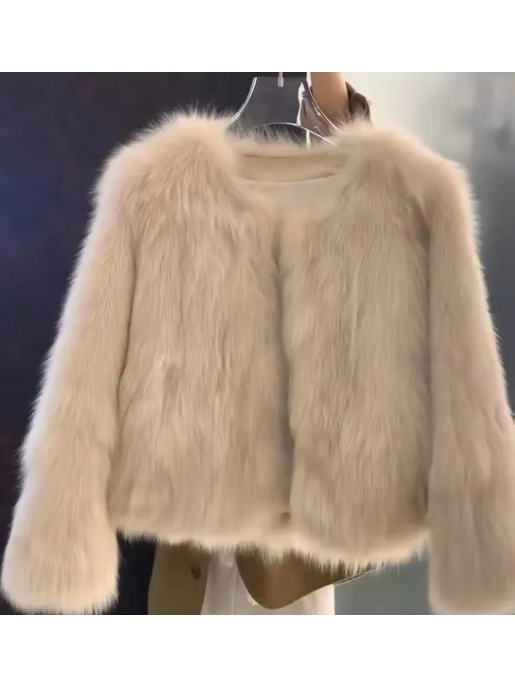 Women\'s Coat Women\'s Medium Long Fox Fur Young Style Imitation Mink Plush Coat 2023 Winter New Fur Jacket Woman Clothing