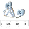 Dog Harness Leash Evening Dress Bow Collar Set Adjustable Cute  Dog Harness For Small Medium Pet Cat Collar Leash Outdoor Walkin 6