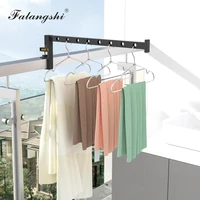 Black Clothes Rack Foldable Clothes Hangers Wall Mounted Hanger Drying Rack Space Aluminum Clothes Organization WB3024 1