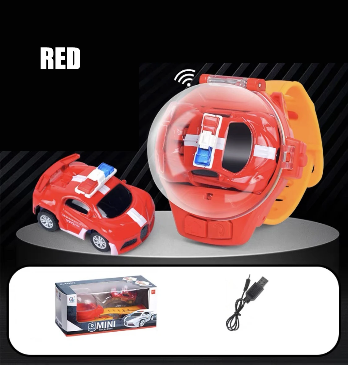 Mini Watch Remote Control 10 M  Car Toy Kid 2.4G Alloy RC Car With light Cartoon Portable USB Charging Children's Birthday Gift 6