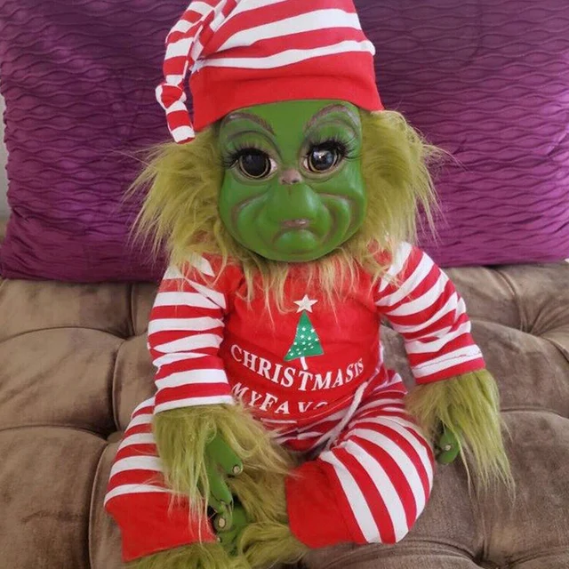 Christmas Plush Doll Green Monster Doll Christmas Grinch Baby Toys Soft Christmas Decorations Plush Toy Children Doll Xmas Decor 3