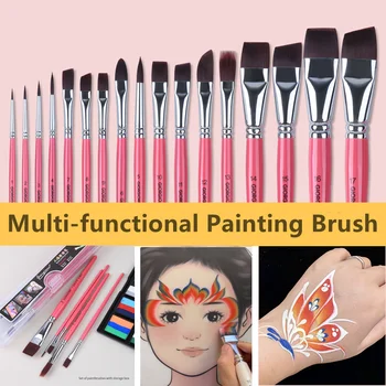 7/10/17 Pcs Multi-functional Face Body Paint Brushes High Quality Sky Blue Artist Watercolor Painting Makeup Tool Make Up Brush 1