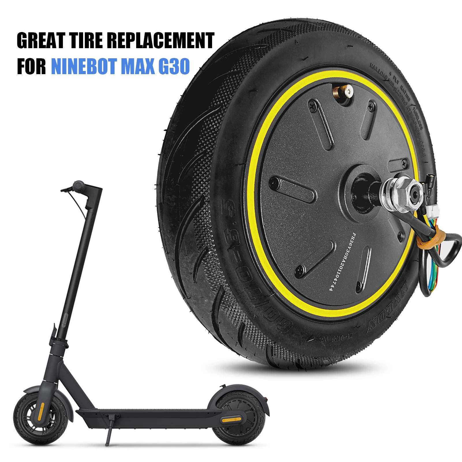 

60/70-6.5 Motor Electric Scooter 36V 500W Engine Wheel For Max G30 Electric Scooter Rear Driving Wheel Tire Motor Repair