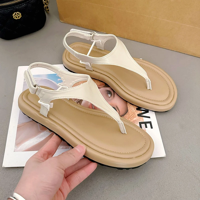 

Женские сандалии в римском стиле ZOOKERLIN, летние шлепанцы с открытым носком, пляжная обувь на плоской подошве, 2024