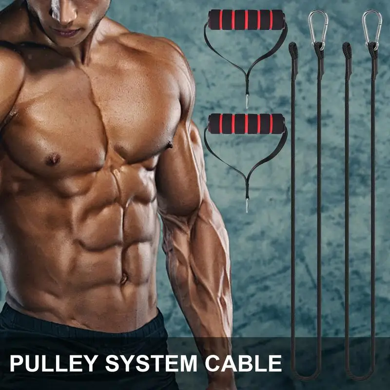 Pull Bar Tricep Extension Strap Rope And Grips