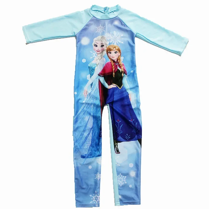 Children Swimwear Boys Girl One Piece Swimsuits Swimwear Bathing Suit Spiderman Cars McQueen Frozen Elsa Long Sleeve Swimming Kids Sport Beachwear