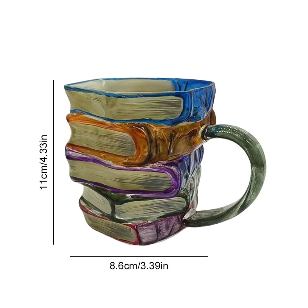 3D Resin Book Stack Coffee Mug - كوب قهوة ثلاثي ال...