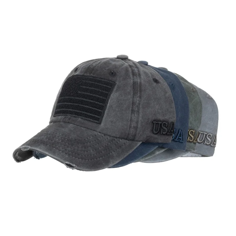 Outdoor Hunting Cap for Men Summer Sunshade Adjustable Snapback National Flag Embroidery Breathable Hat