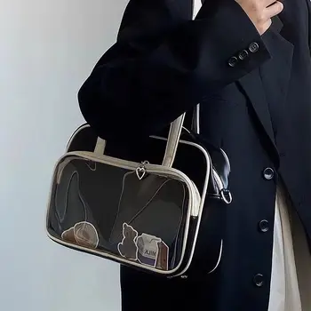 여성, 부드러운 가죽, 대용량, 어깨 메신저 가방, 대학생 클래스 핸드백을위한 사각형 패션 토트 백