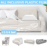 Waterproof Sofa Cover PE Transparent Furniture Dustproof Covers 1/2/3/4 Seat Couch Protection Cover Cat Dog Scratch Protector 1