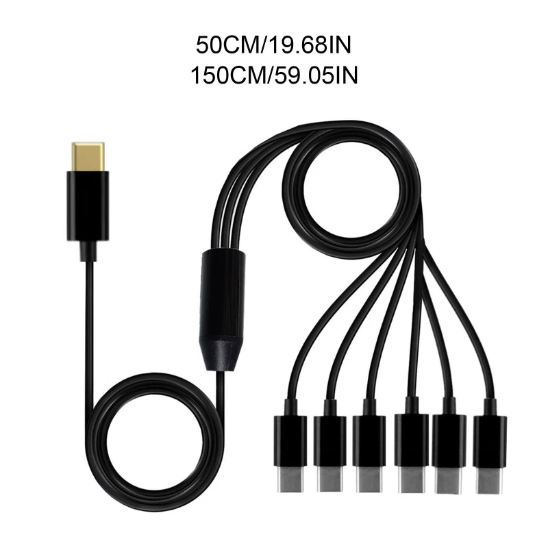 Versatile USB-C to USB-C Charging Cable with Splitter Adapter - Portable and Multi-Length Options