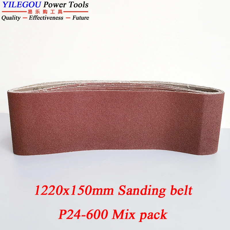 цена 2 Pieces 1220x150mm Sanding Belt Polishing Wood Metal 150mm x 1220mm Abrasive Band 1220mm 150mm Sand Belt With P24#-600 Mix Pack