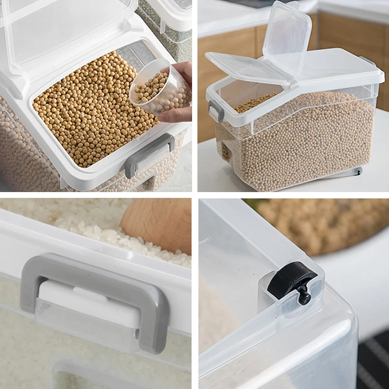 Rice Storage Box Sealed Grain Bucket Coffee Bean Pet Food Container Storage  Tank Kitchen Rice Storage Boxes Insect prevention