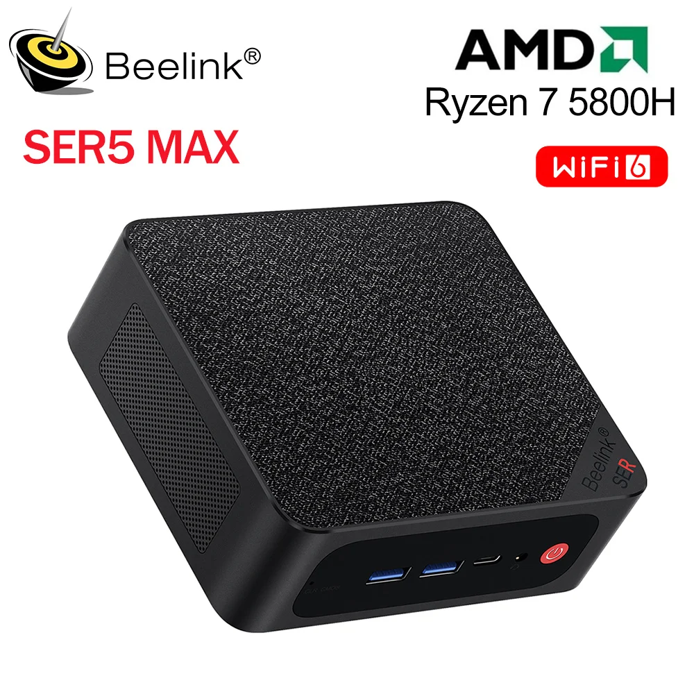 Beelink Mali PC AMD ryzen 5 5560U 7 5700U 5800H SER5 SER5 Menő Minden asztali Játék Számítógépes wifi6 BT DDR4 16GB 500GB SSD 32GB 1T