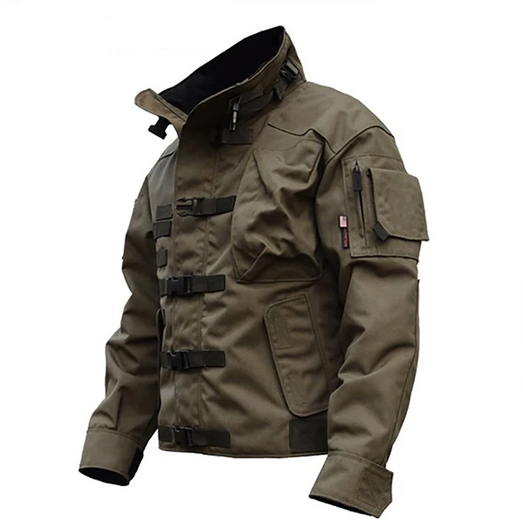 MILITARY JACKET 改討版 Adhdyuud Men's Military Jacket Autumn Casual Cotton Cargo