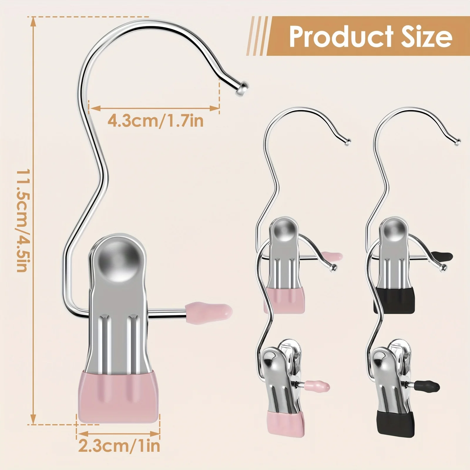Stainless Steel Clothespin Clips Laundry Hanging Hooks Clip Multipurpose Boot Organizer Portable Home Storage Hangers 10pcs