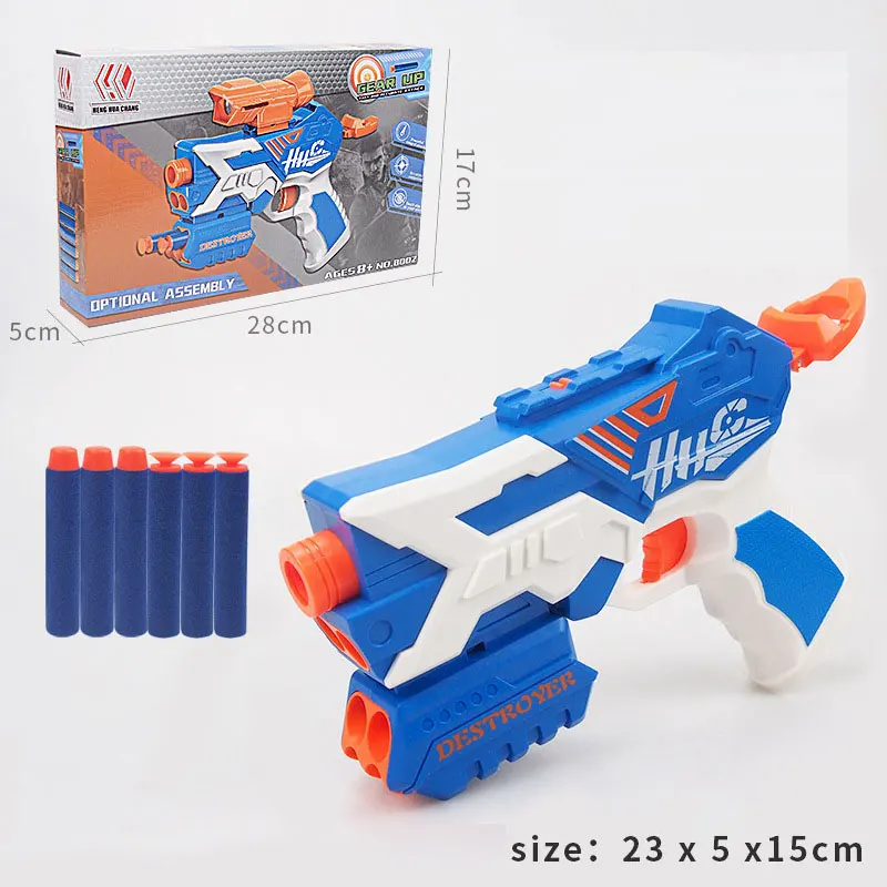 EVA Soft Bullet Toy Guns Pistol Plastic Guns Toy Manual Launcher Airsoft Foam Bullets Blaster Model Safe with Box for Boys Child 5