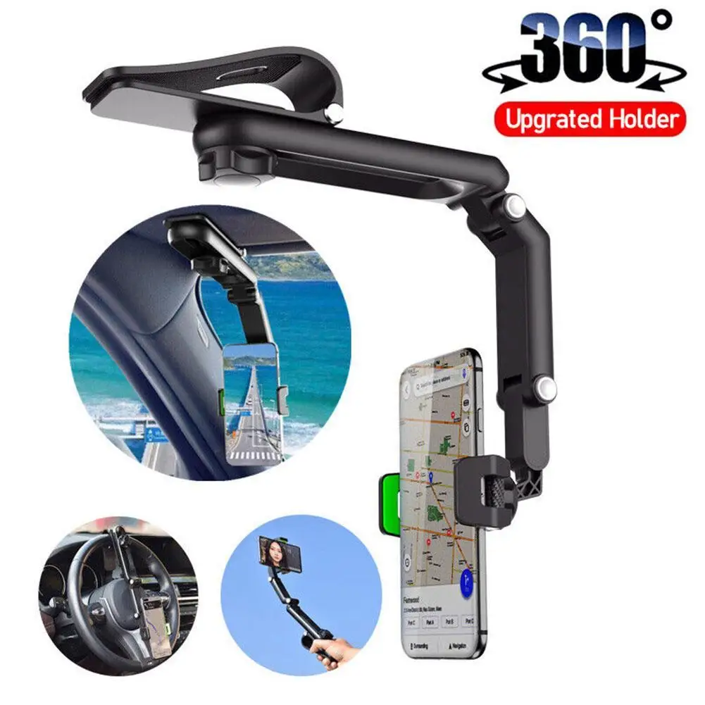 UniversalCarPhoneHolderSunVisorClipMountInCarRotationCarSun