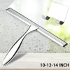 Window Squeegee Silicone Rubber Scrape 10'' 12'' 14'' INCH Shower Squeegee Stainless Steel Bathroom Glass Window Car With Hook 1