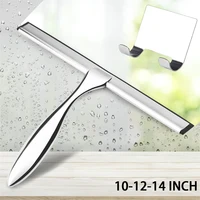Window Squeegee Silicone Rubber Scrape 10'' 12'' 14'' INCH Shower Squeegee Stainless Steel Bathroom Glass Window Car With Hook 1