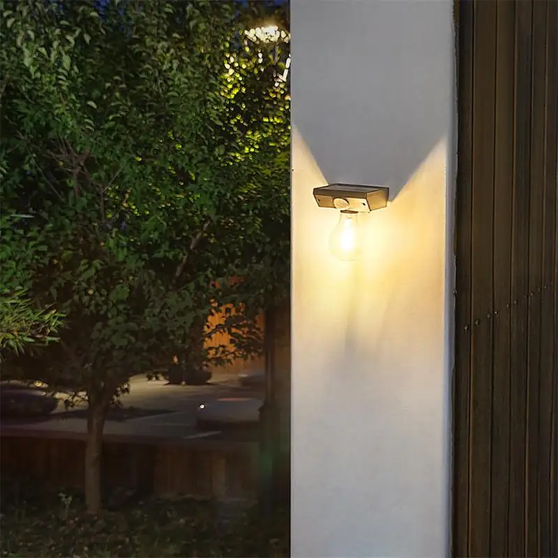 

Вольфрамовая ретро-лампа с солнечным датчиком, настенный светильник, наружная Водонепроницаемая Ландшафтная лампа для сада, двора, лампа с пассивным ИК датчиком для лестницы, IP65