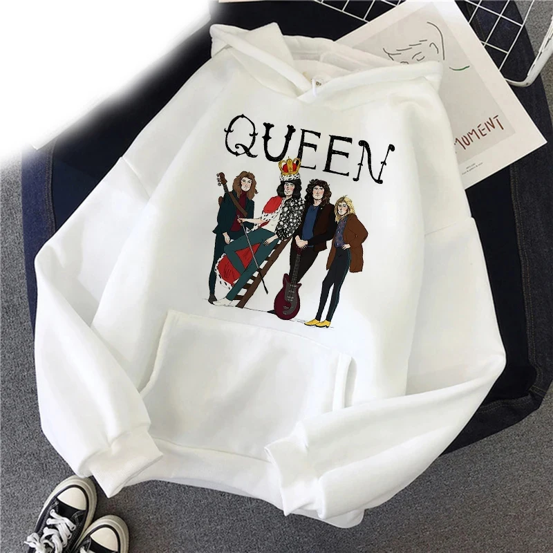 록 밴드 퀸 프레디 머큐리 남녀공용 후디, 심플한 긴팔 풀오버, 스트리트 트렌드, 하라주쿠 대형 맨투맨, 패션