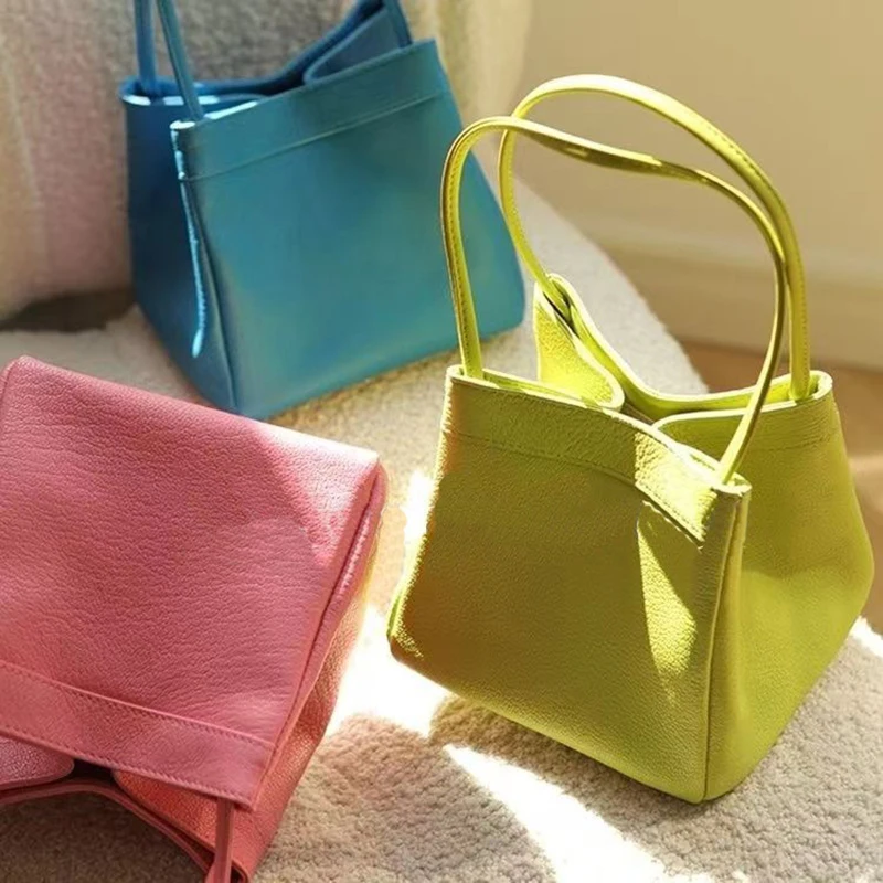 Fashion PU Leather Tote Bag for Women Tend Female Bucket Bag Simple Shoulder Messenger Bags Luxury Designer Handbags Purses