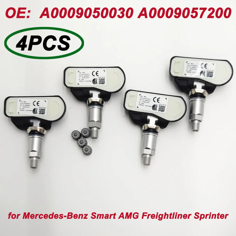 Датчик давления в шинах TPMS 4 шт., 433 МГц для Mercedes A B C E Class ML350 CLK350 C300 CLS550 E350 A0009050030 A0009057200