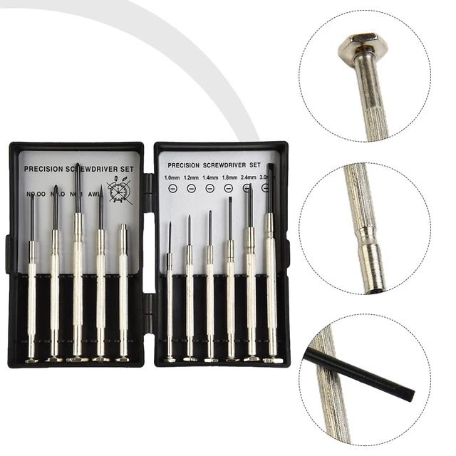 13-Piece Precision Slotted Screwdriver Set – 0.6mm To 2.0mm, For Watch & Jewelry Repair