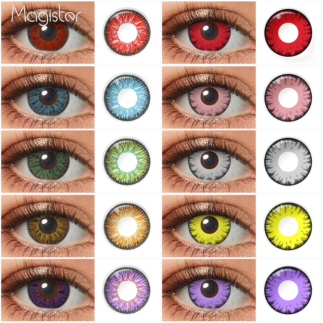 Magister Halloween Colorful Contact Lenses Anime Cosplay Eye Lenses multicolored Red lenses For Eyes Contact Lens Beauty Pupils