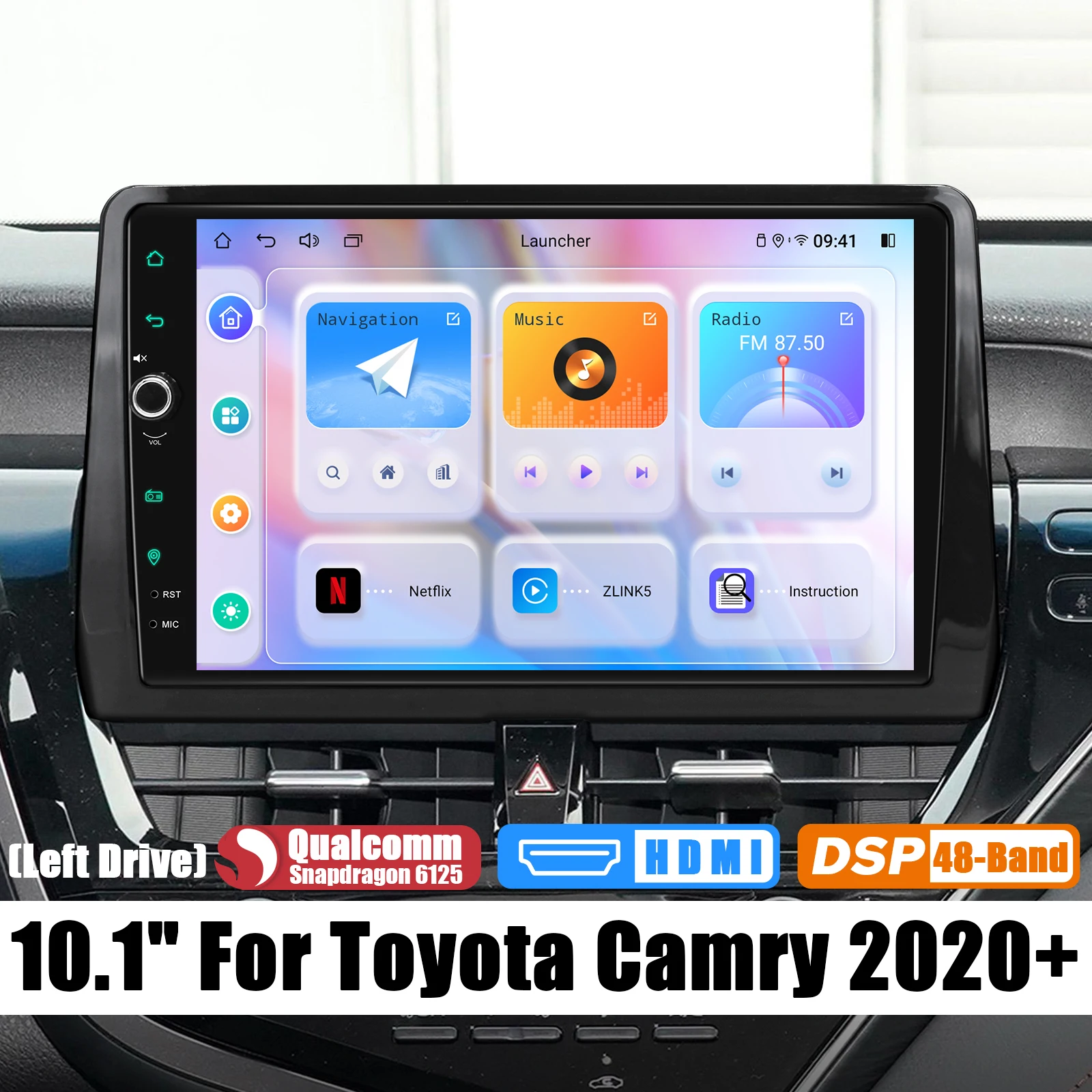 Joying 10.1 "Android 12.0 Autoradio Stereo Head Unit Navigazione Gps Con Apple Carplay Per Toyota Camry 2020 + Plug And Play