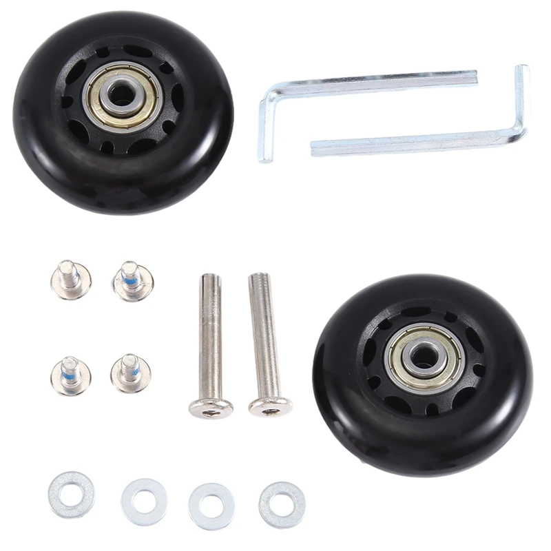 

Набор из 2 сменных колес для чемодана, 60 х18 мм, черный экологически чистый полиуретан + углеродистая сталь, наборы для ремонта подшипников