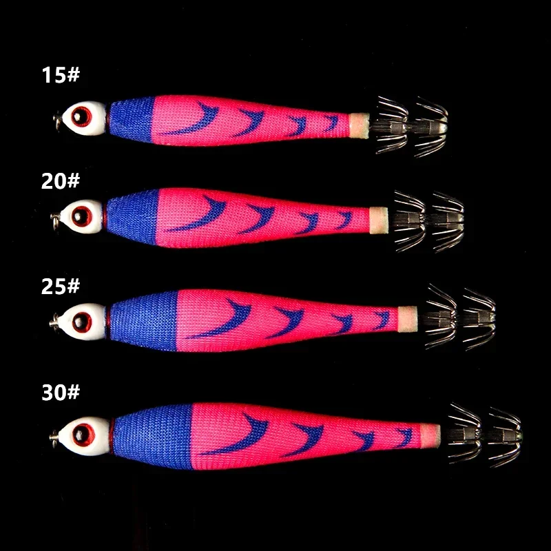 Sinking Squid Hook Fishing Lure 15# 20# 25# 30# 40# EGI Cuttlefish Luminous Wood Shrimp Squid Lure Artificial Bait Sea Fishing