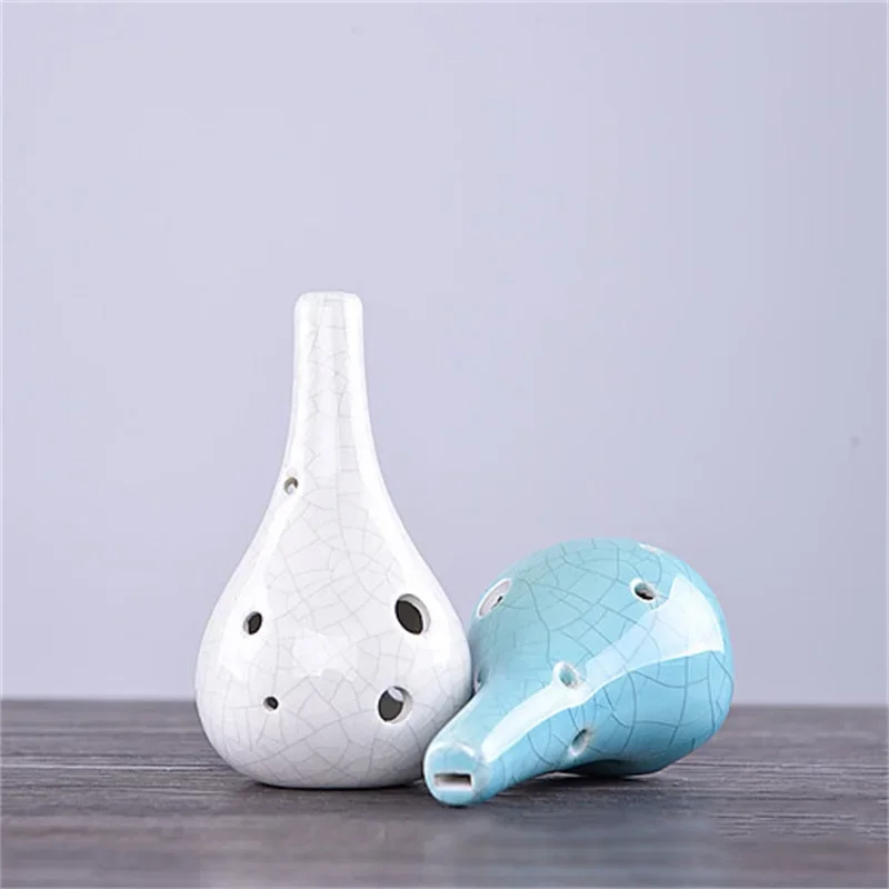 6 Holes Alto Tone C Ocarina Flute Fission Style Ceramic Black Pottery Smoky Glaze Flute Musical Instrument Pendant For Beginner