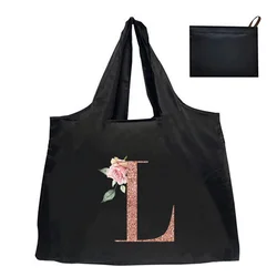 Spacious and Stylish Reusable Shopping Tote Bag (2rose gold L)