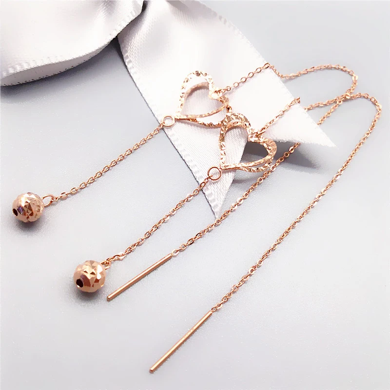Candyfancy Orecchini pendenti in oro 18 carati, placcati in oro 925, lunghi 9 cm con perle da 4 mm, orecchini a nappa, rotondi, per donne e ragazze, Argento sterling