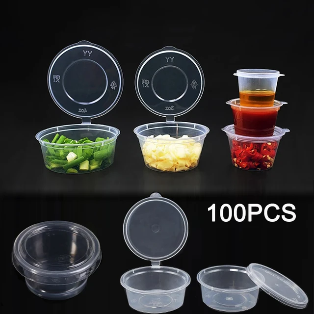 Wholesale 100pcs Disposable Clear Plastic Sauce Pot 25ml Chutney