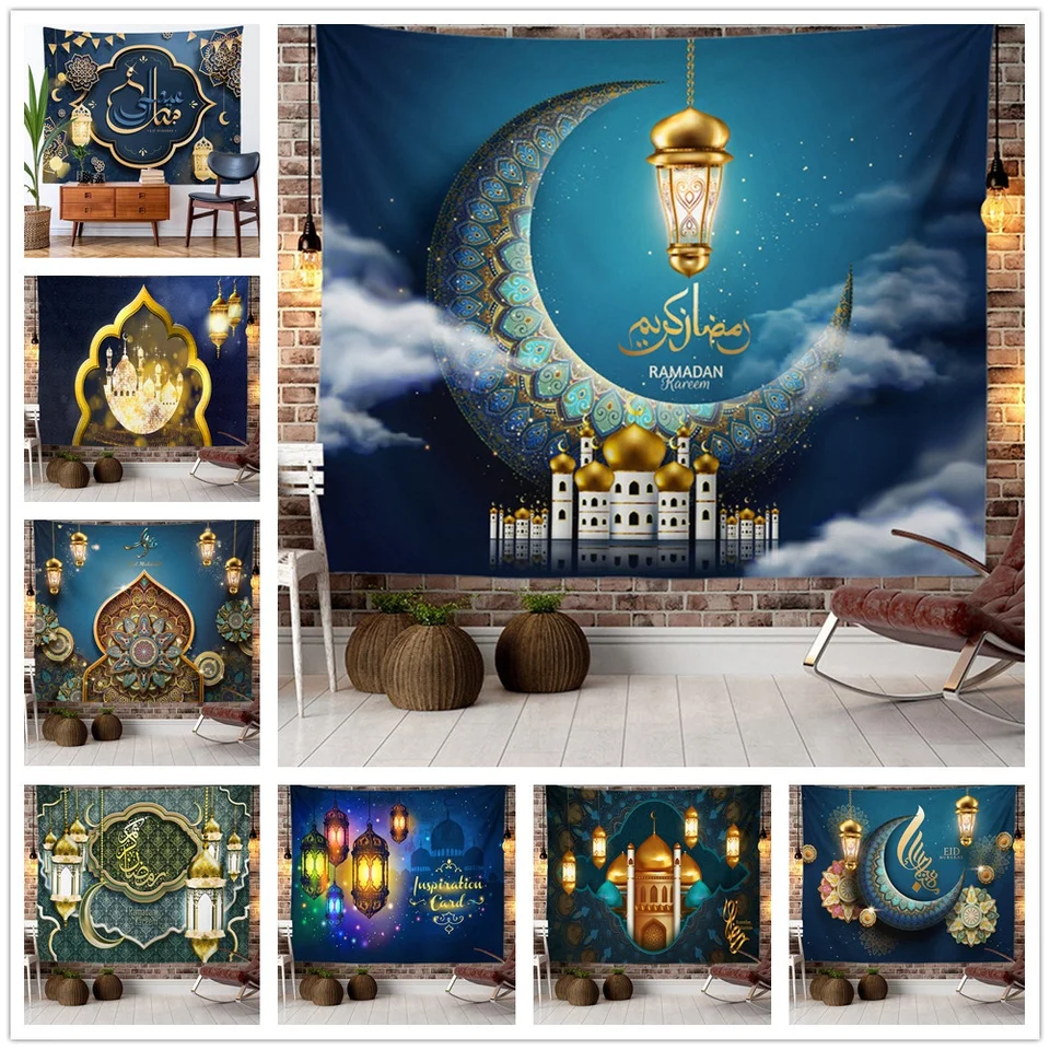 2022 Ramadan Kareem Fond Tissu Murale Musulman Ramadan festival LAZADA  traversal Décoration Lune Tenture Tapisserie Maison Mural Eid Mubarak