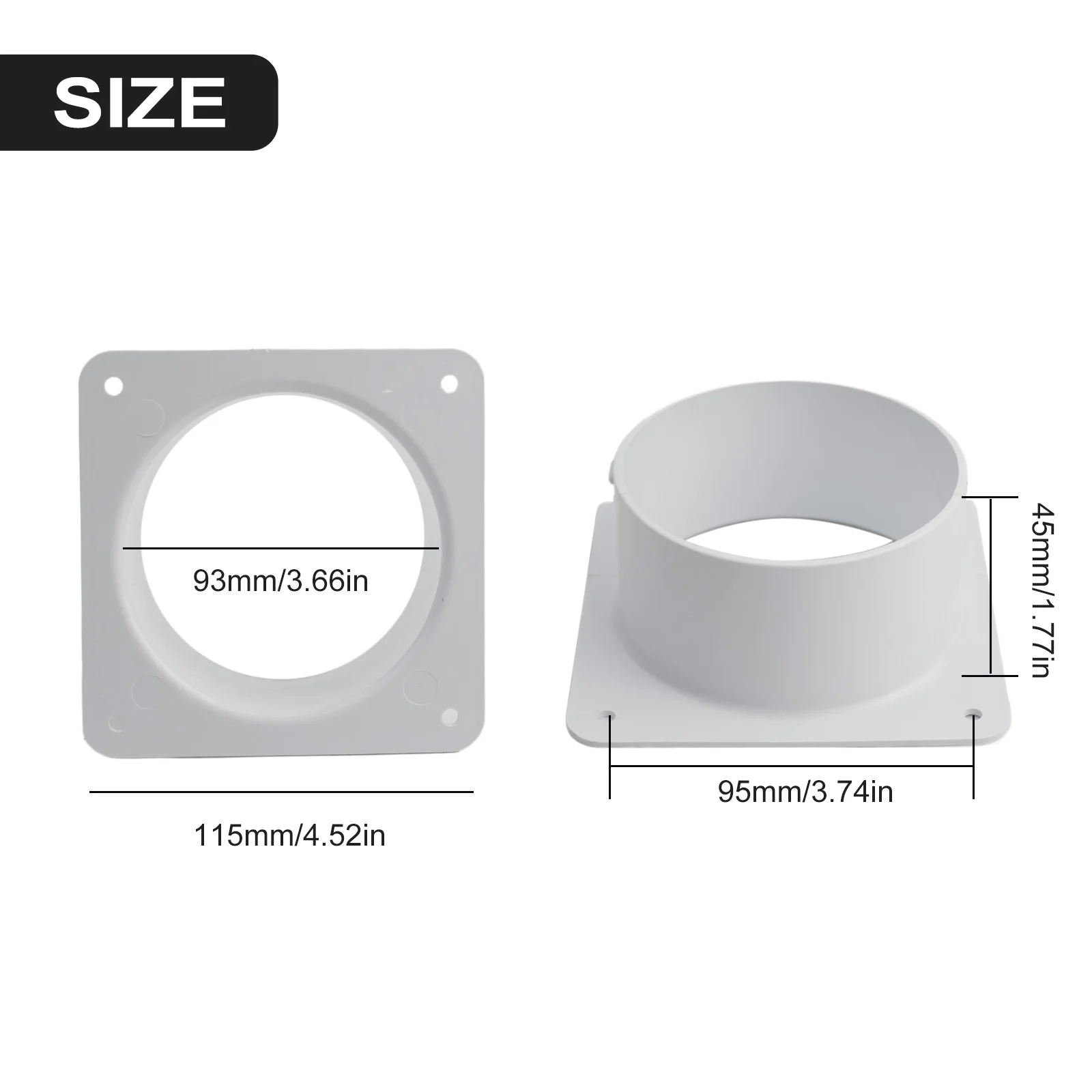 Ducting Tools Connector Flange Air Vent Duct For Air Vent Duct Easy Installation Versatile DIY Wide Compatibility