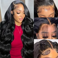 Perruque frontale en cheveux humains ondulés de 40 pouces, avec dentelle HD transparente 13x6 13x4, pré-épilée, en cheveux humains brésiliens pour femmes 4