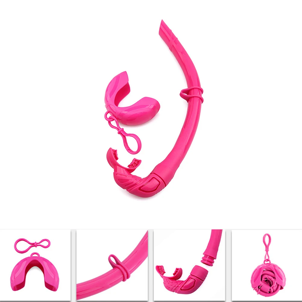 

1 Set Silicone Snorkel Tube With Storage Case Professional Portable Foldable Roll Up Wet Diving Snorkel Tube Dropship