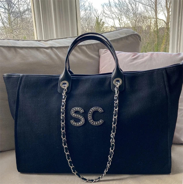 chanel striped deauville tote